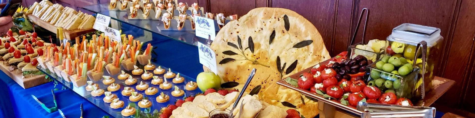 finger food table display by Normandy Catering