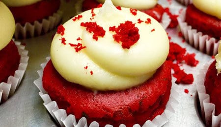 Red velvet birthday cupcakes