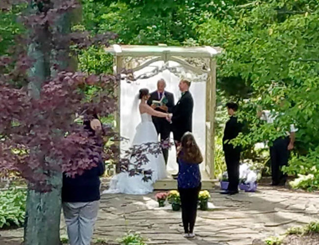 small outdoor wedding ceremony