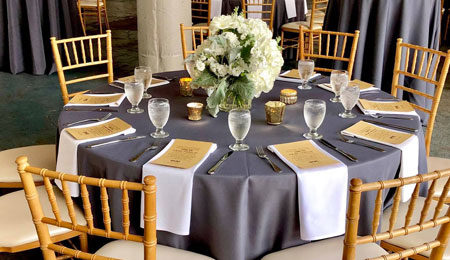 table setting at a rehearsal dinner by Normandy Catering