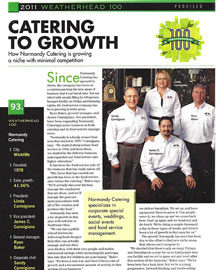 Normandy Catering is one of Weatherhead's 100 fastest growing companies