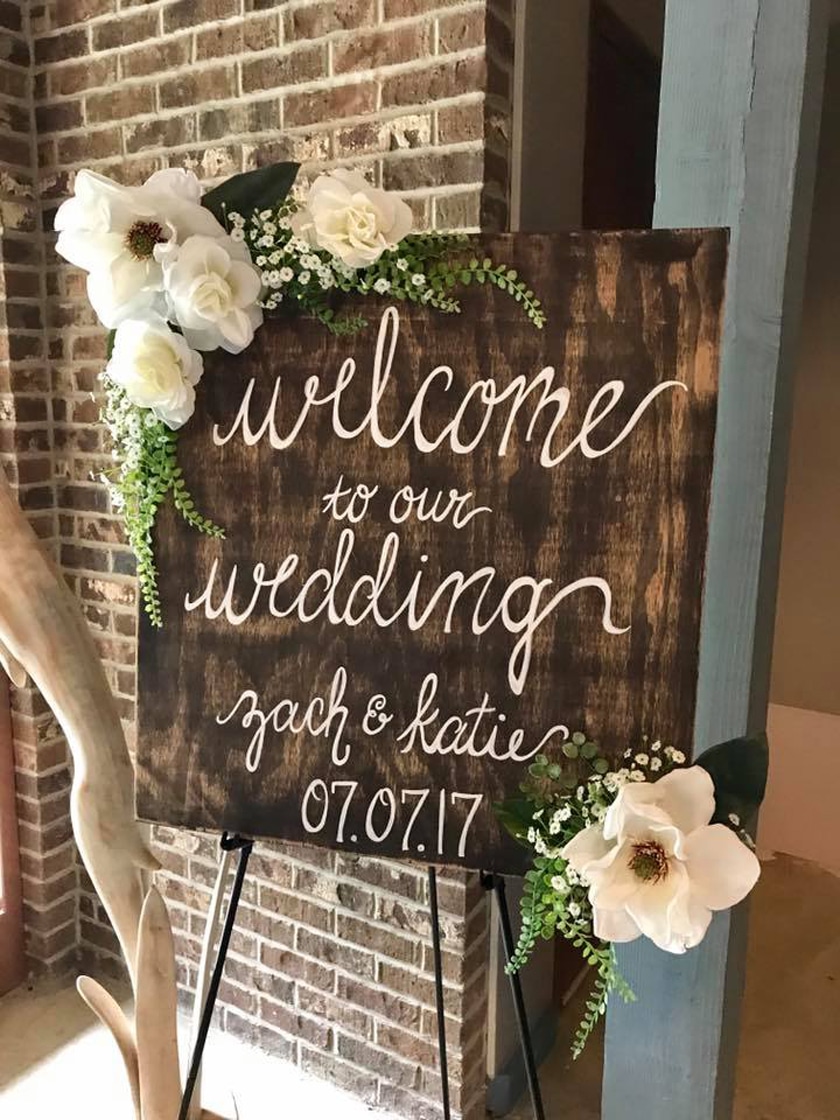 Personalize Signage at Outdoor Backyard Wedding