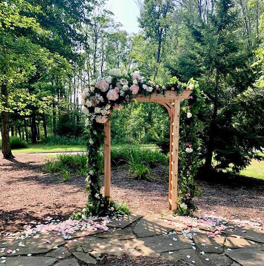 Rustic Wooden Arbor at Backyard WEdding