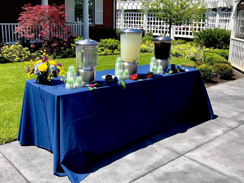 Beverage Station at Backyard Wedding